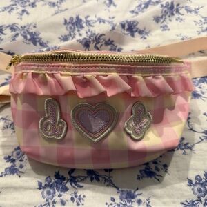 Stoney Clover Lane Pink Gigham Fanny Pack Bag